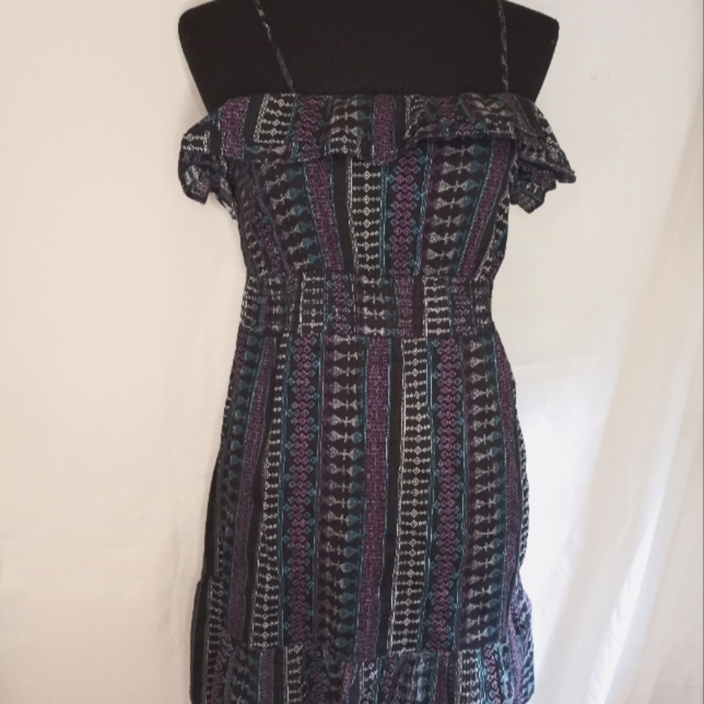 OP Blue and Pink Pleated Midi Sundress